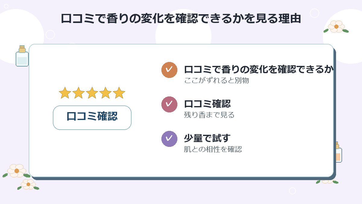 口コミで香りの変化を確認できるか