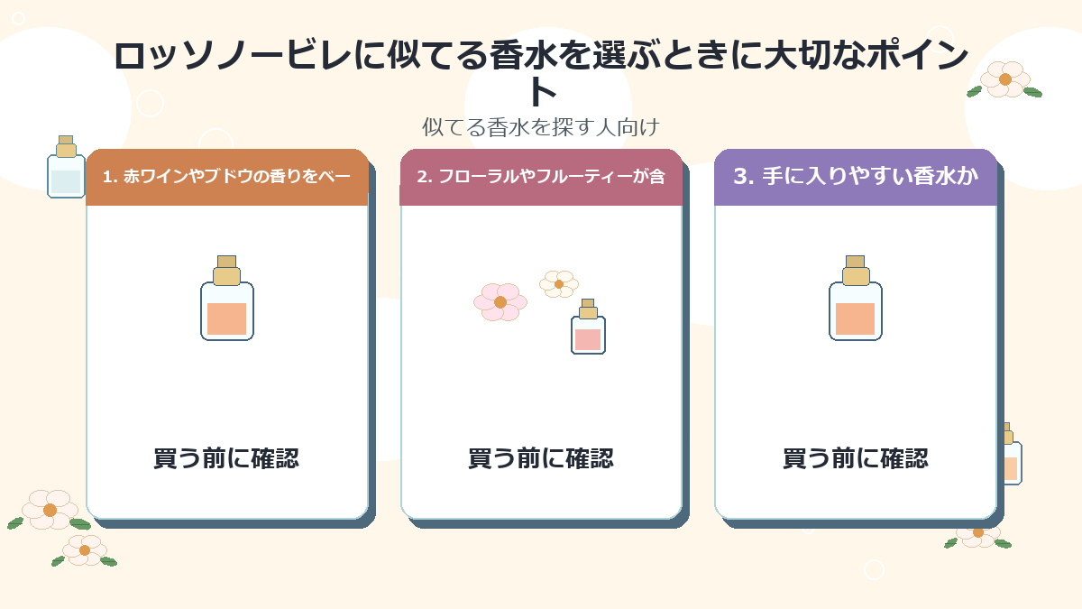 ロッソノービレに似てる香水を選ぶときに大切なポイント
