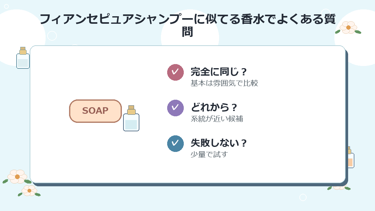 フィアンセピュアシャンプーに似てる香水でよくある質問