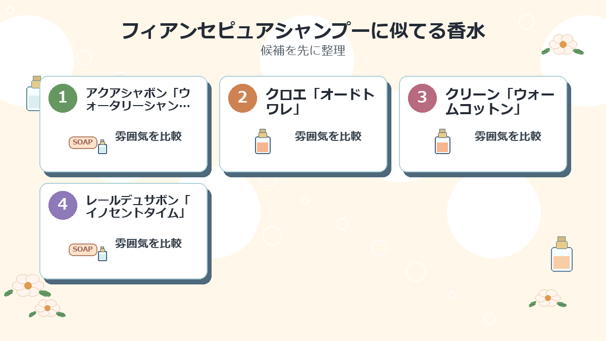 フィアンセピュアシャンプーに似てる香水