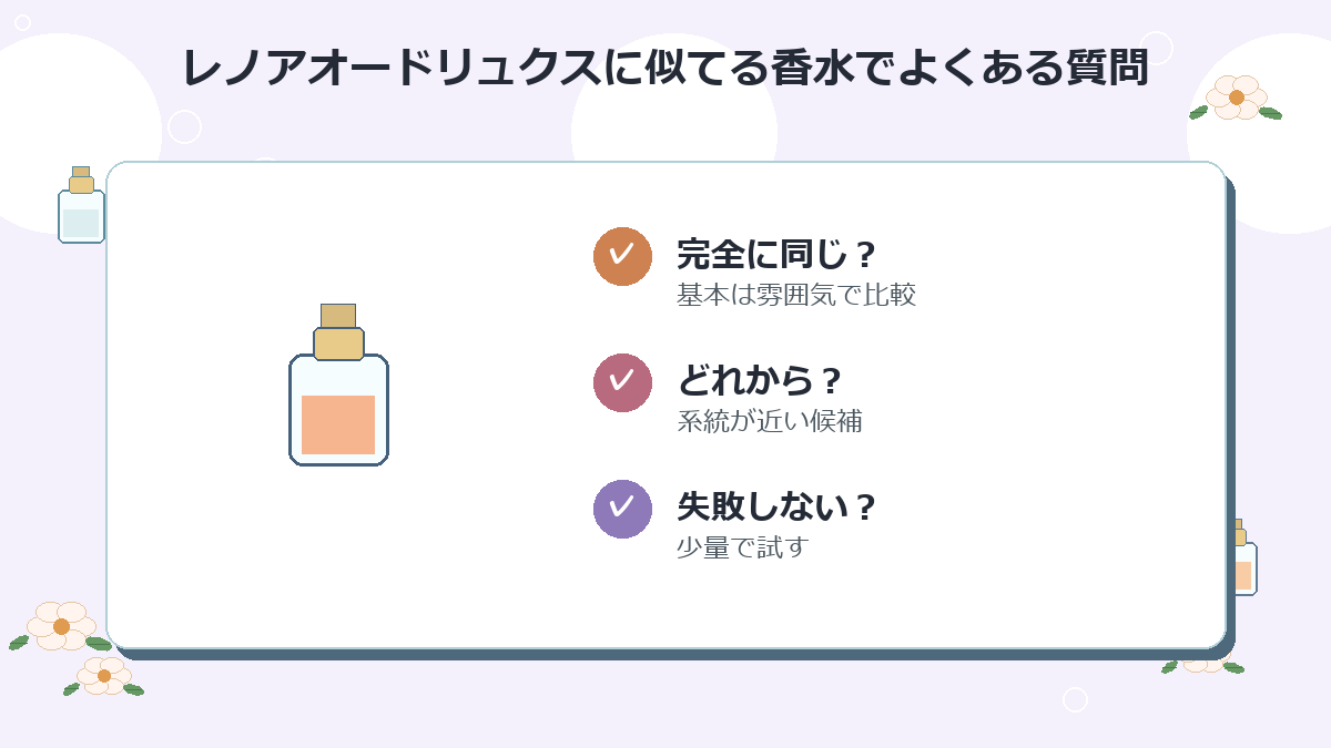 レノアオードリュクスに似てる香水でよくある質問