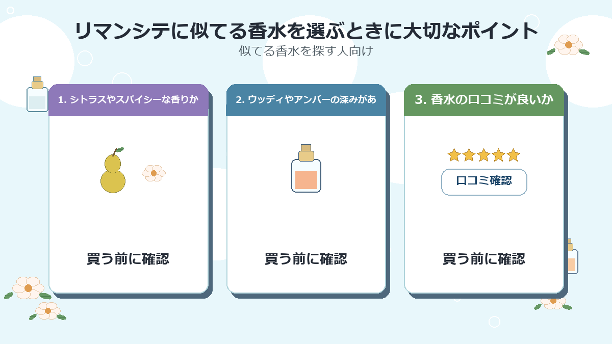 リマンシテに似てる香水を選ぶときに大切なポイント