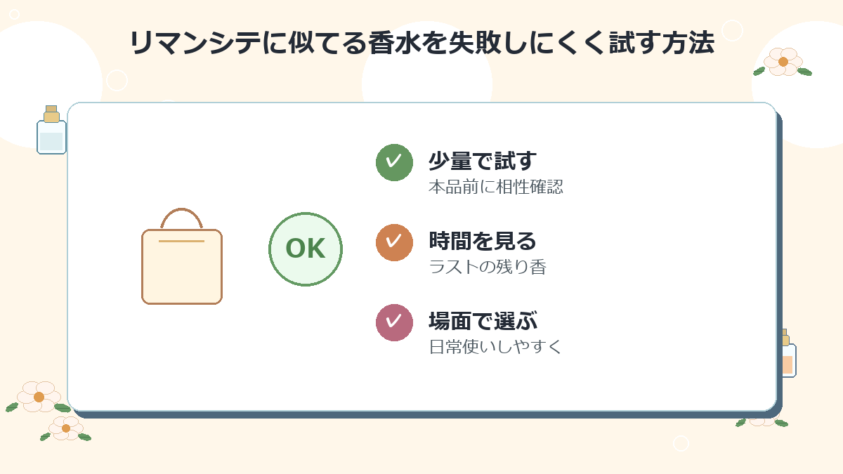 リマンシテに似てる香水を失敗しにくく試す方法