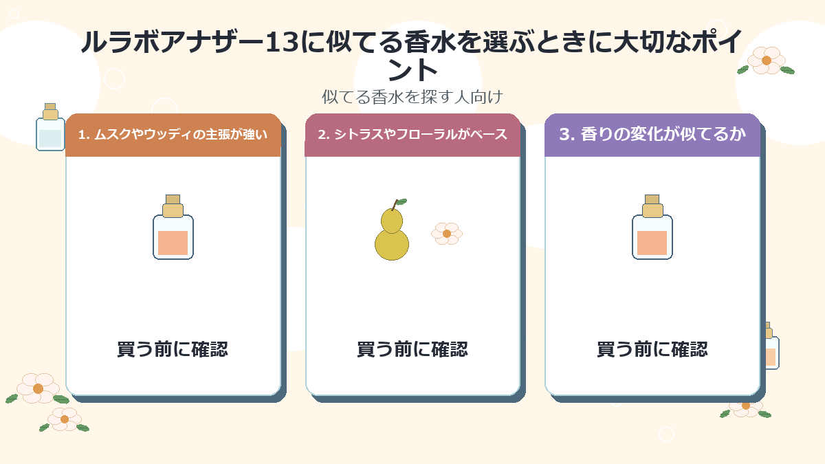 ルラボアナザー13に似てる香水を選ぶときに大切なポイント