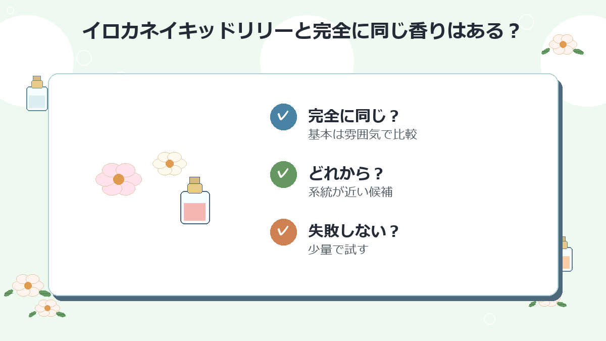 イロカネイキッドリリーと完全に同じ香りはありますか？