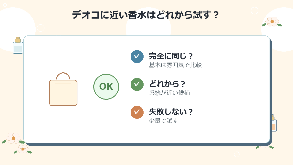 デオコに近い香水はどれから試すのがおすすめですか？