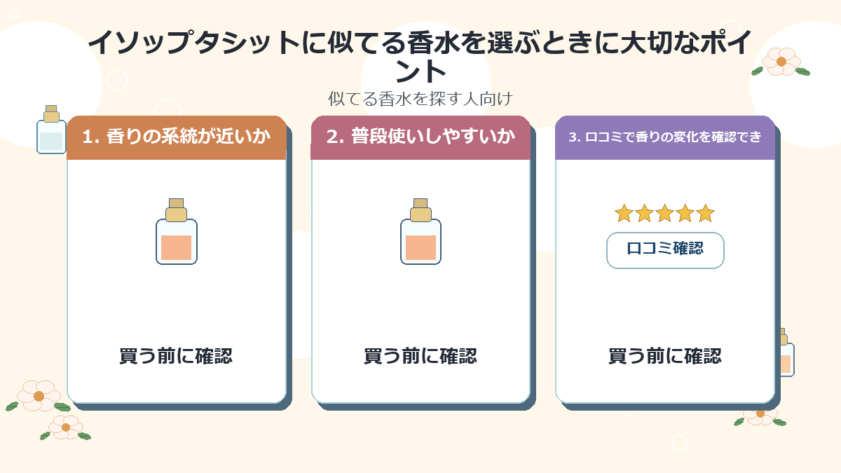 イソップタシットに似てる香水を選ぶときに大切なポイント