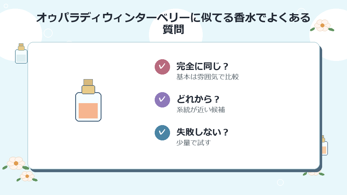 オゥパラディウィンターベリーに似てる香水でよくある質問