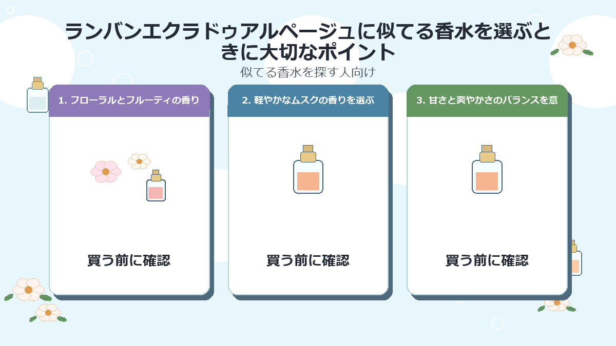 ランバンエクラドゥアルページュに似てる香水を選ぶときに大切なポイント
