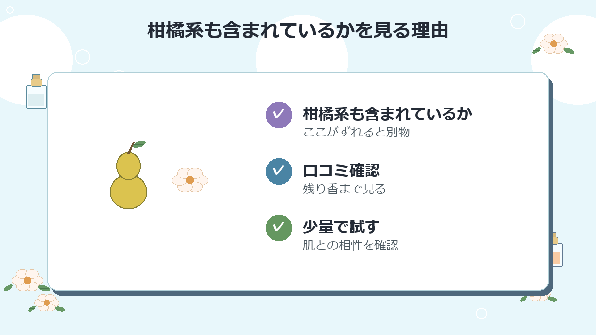 柑橘系も含まれているか