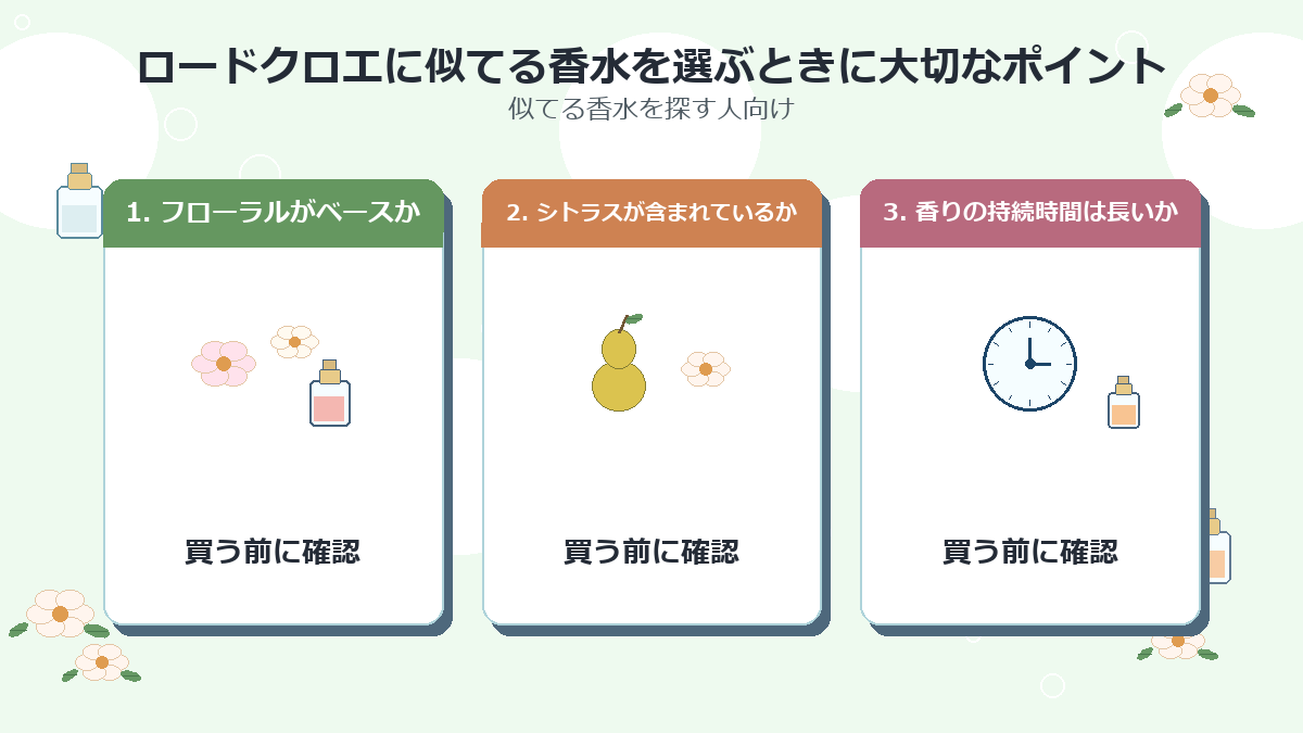 ロードクロエに似てる香水を選ぶときに大切なポイント