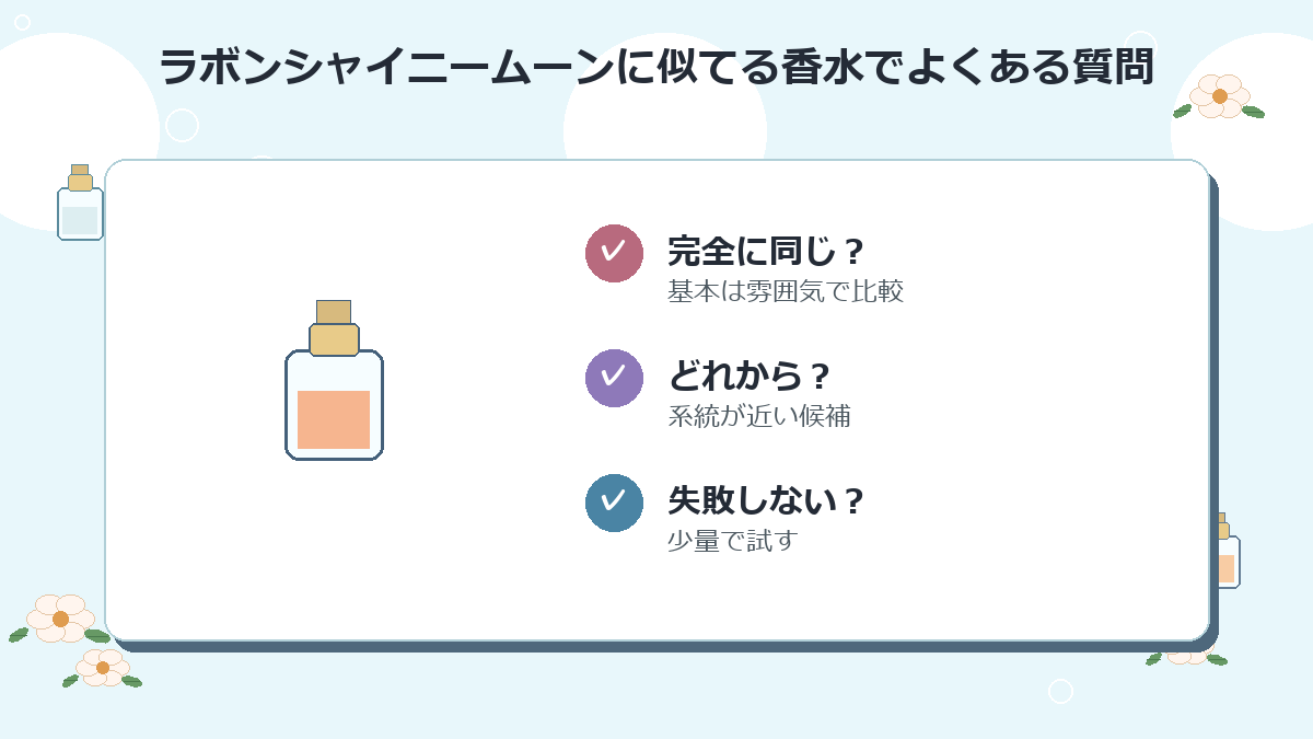 ラボンシャイニームーンに似てる香水でよくある質問