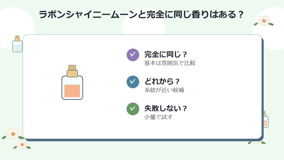 ラボンシャイニームーンと完全に同じ香りはありますか？