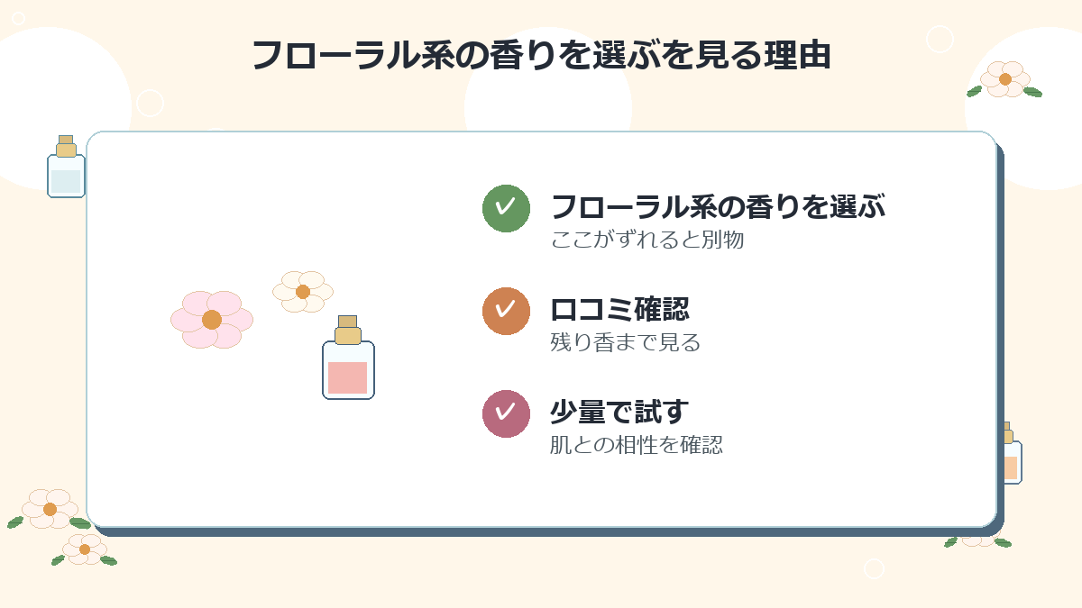 フローラル系の香りを選ぶ