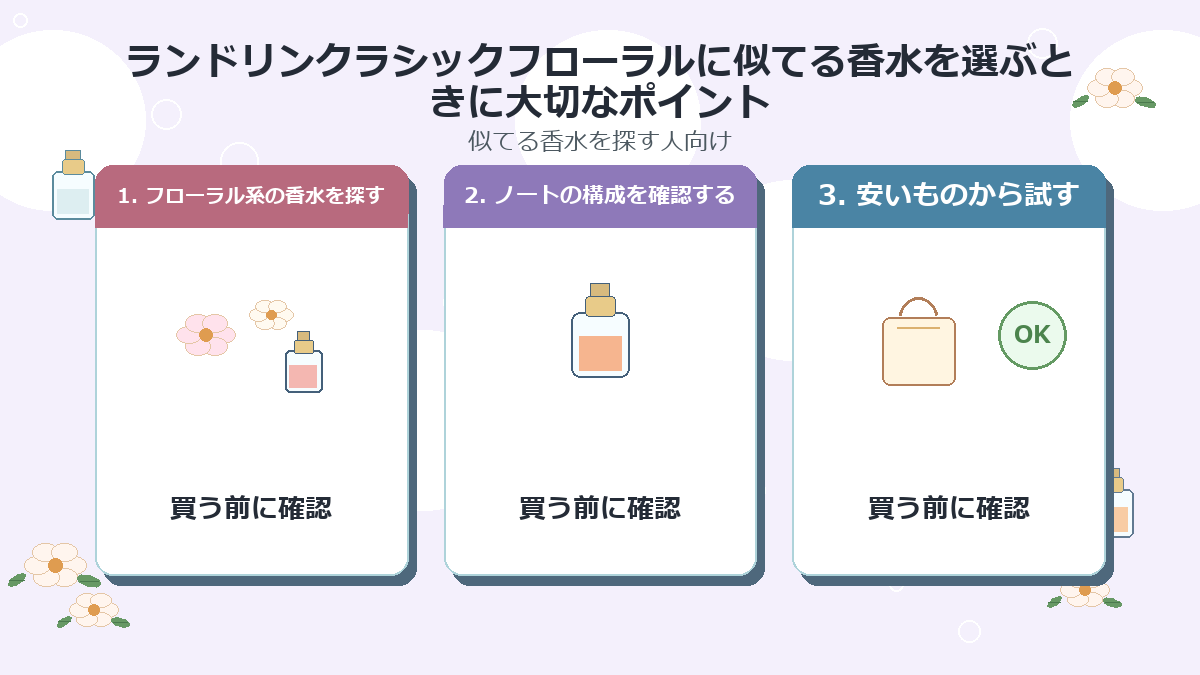 ランドリンクラシックフローラルに似てる香水を選ぶときに大切なポイント