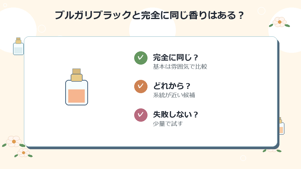 ブルガリブラックと完全に同じ香りはありますか？