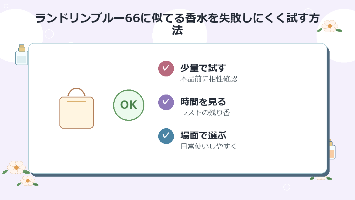 ランドリンブルー66に似てる香水を失敗しにくく試す方法