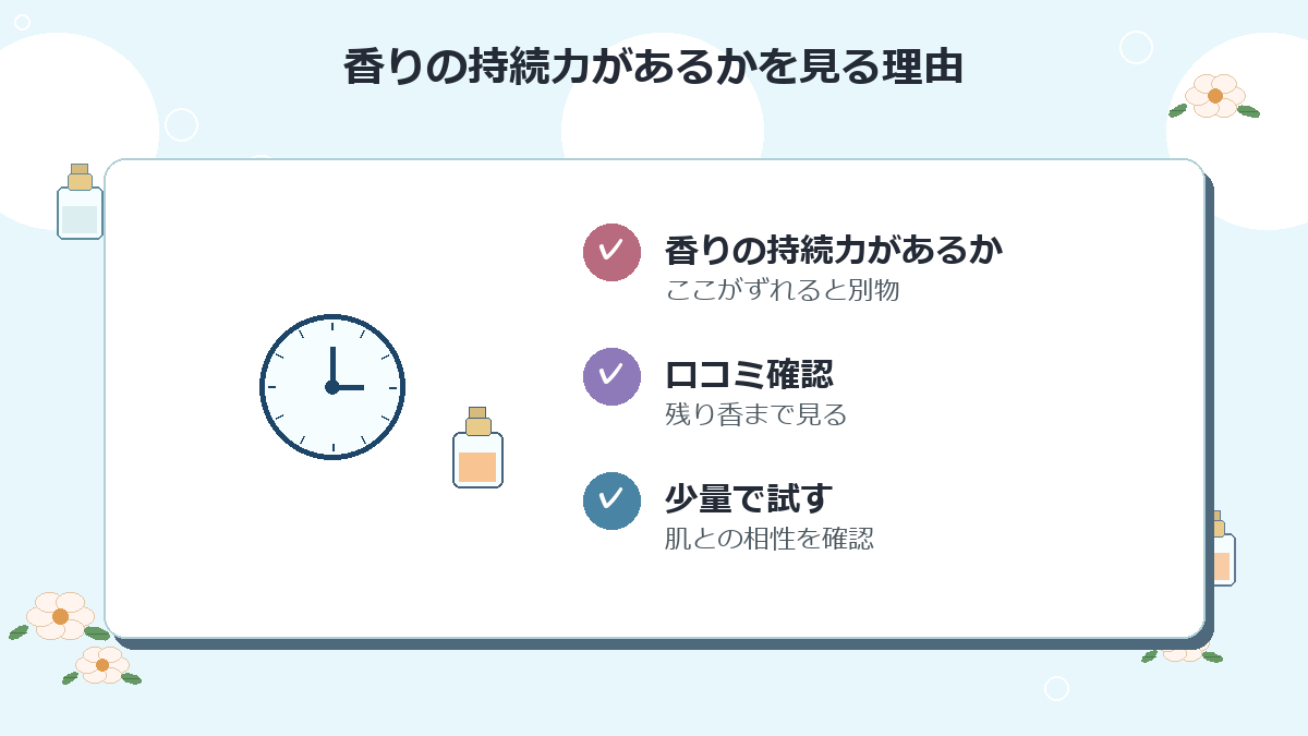香りの持続力があるか