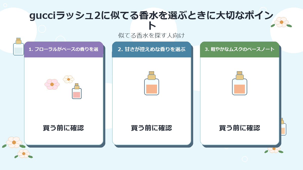 gucciラッシュ2に似てる香水を選ぶときに大切なポイント