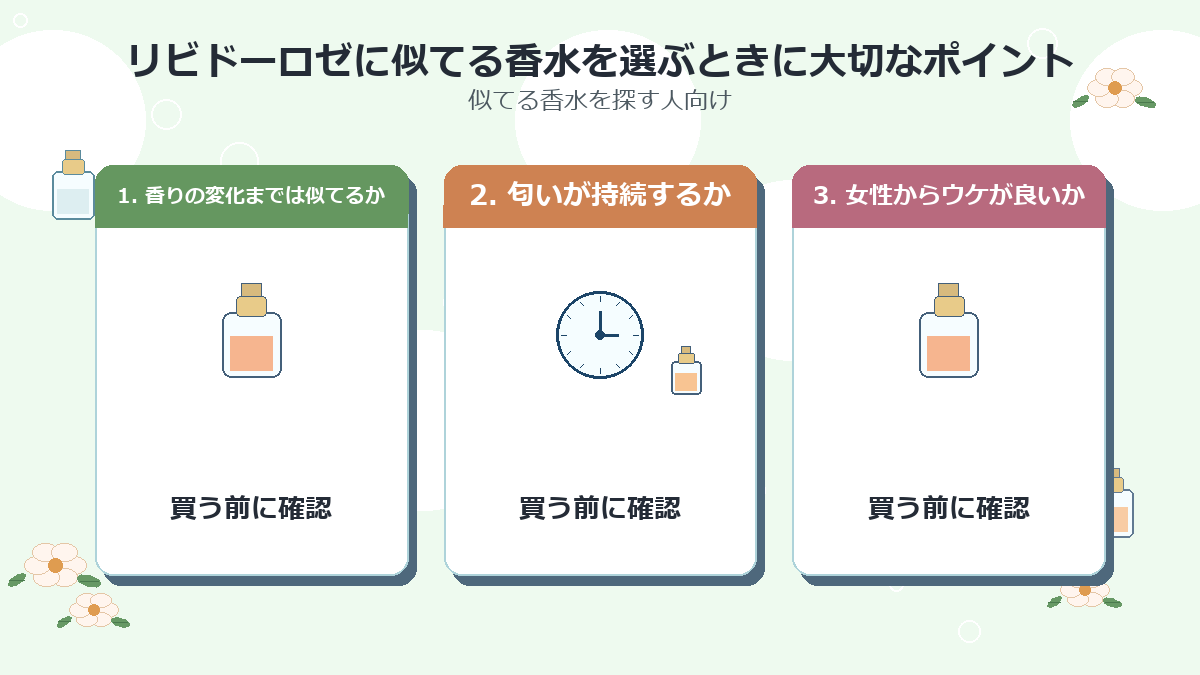 リビドーロゼに似てる香水を選ぶときに大切なポイント
