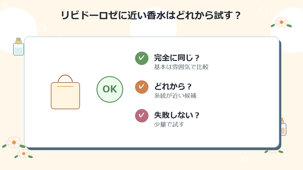 リビドーロゼに近い香水はどれから試すのがおすすめですか？