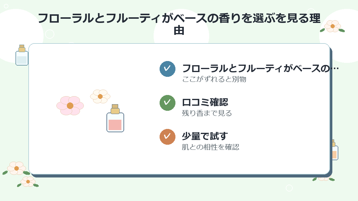 フローラルとフルーティがベースの香りを選ぶ