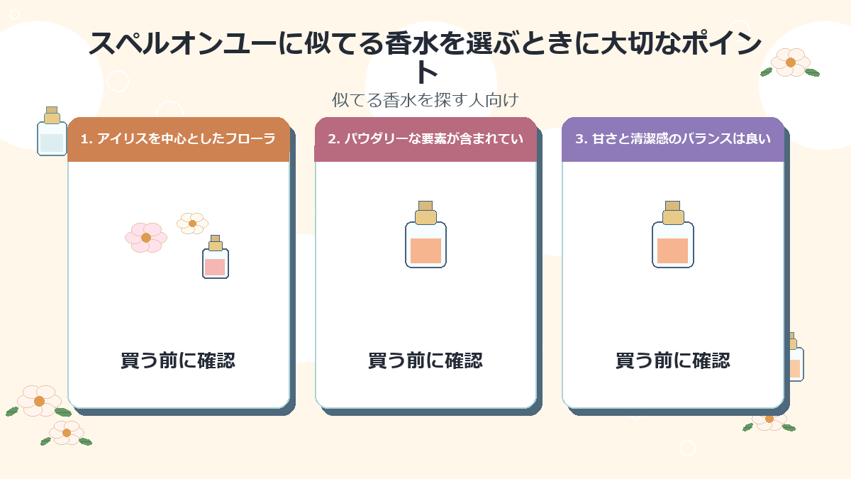 スペルオンユーに似てる香水を選ぶときに大切なポイント