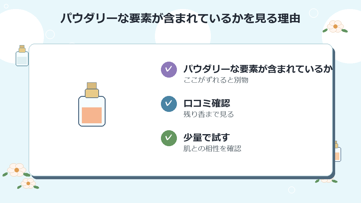 パウダリーな要素が含まれているか