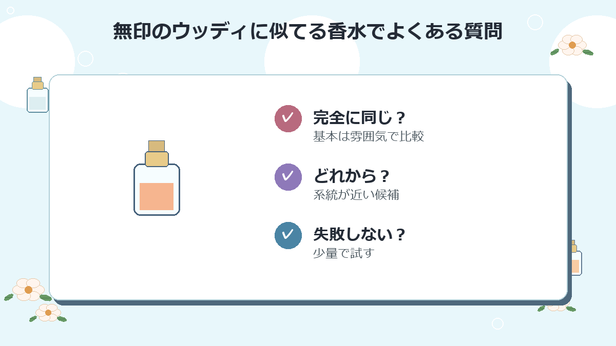 無印のウッディに似てる香水でよくある質問