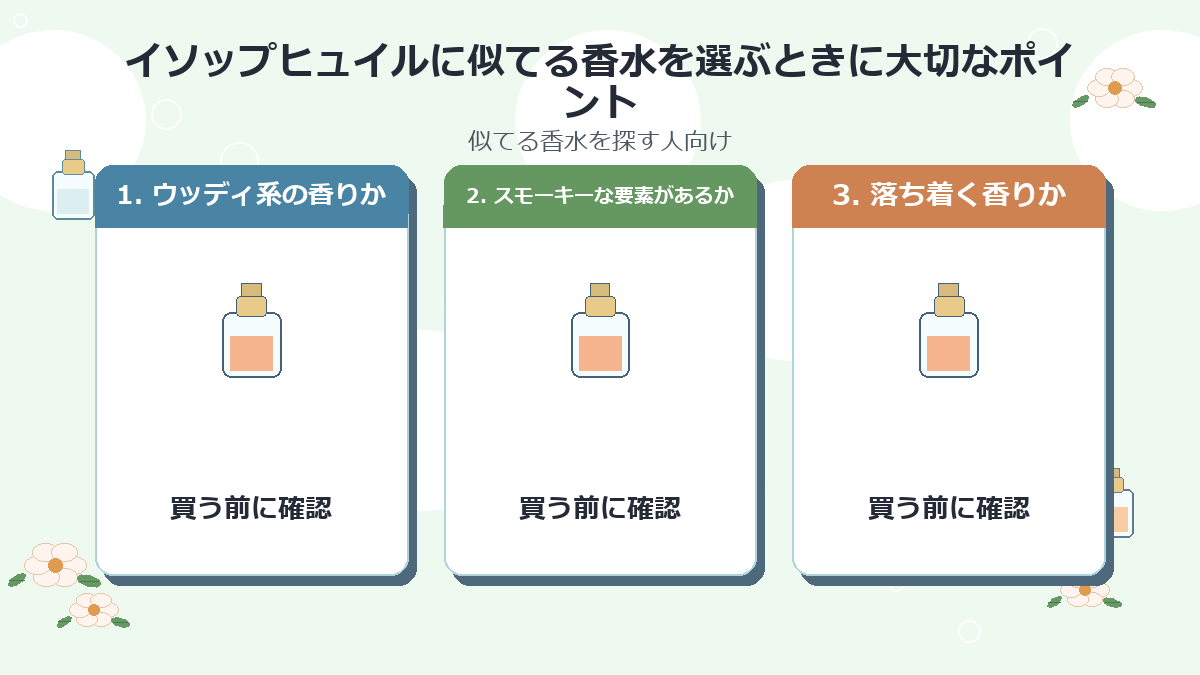イソップヒュイルに似てる香水を選ぶときに大切なポイント