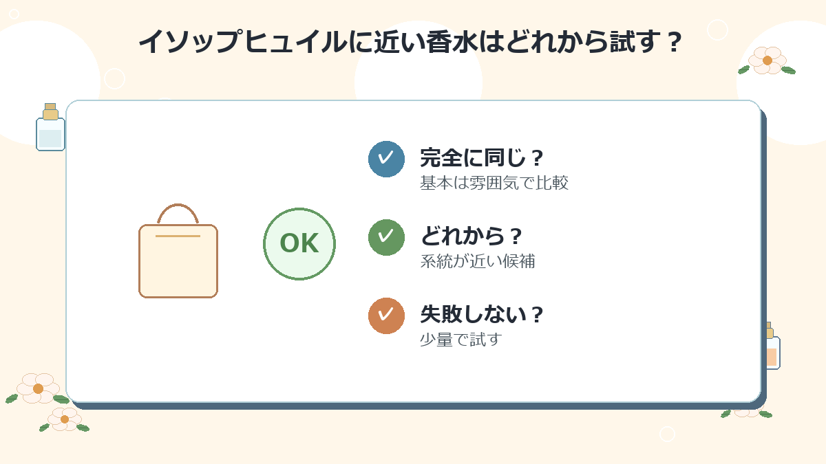イソップヒュイルに近い香水はどれから試すのがおすすめですか?