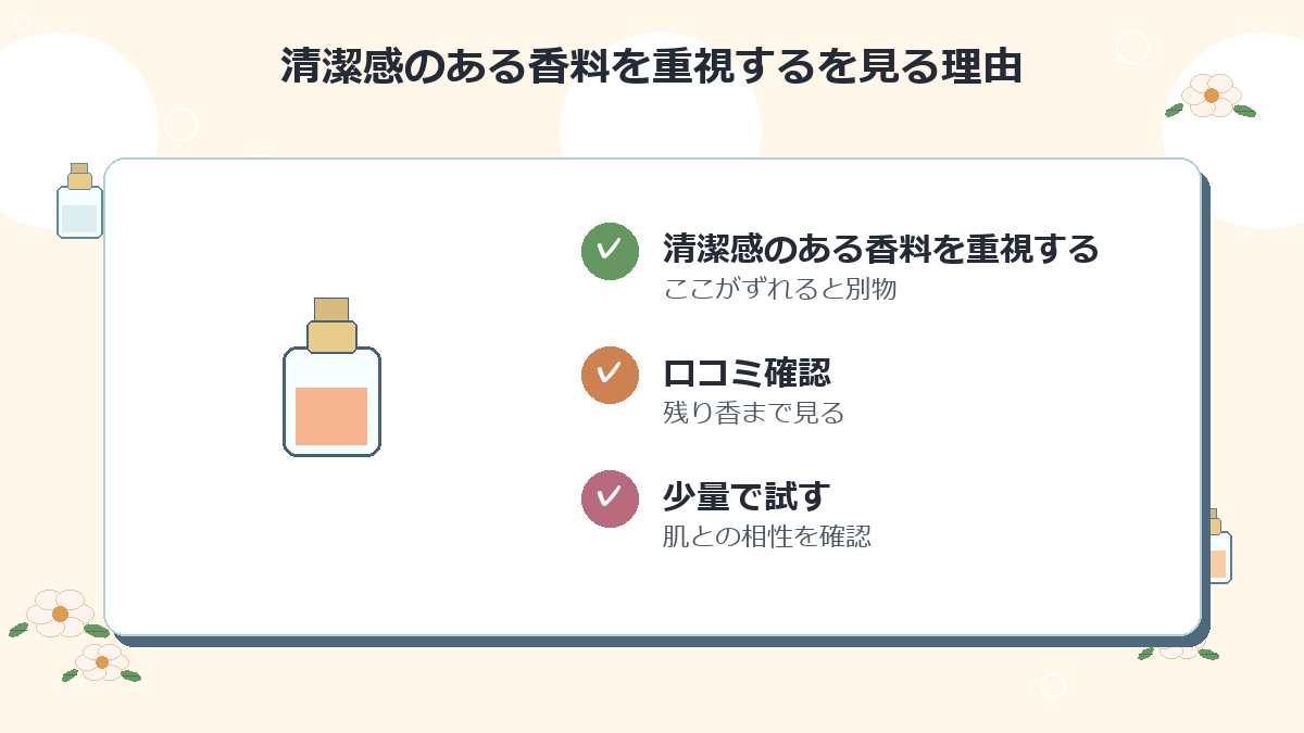 清潔感のある香料を重視する
