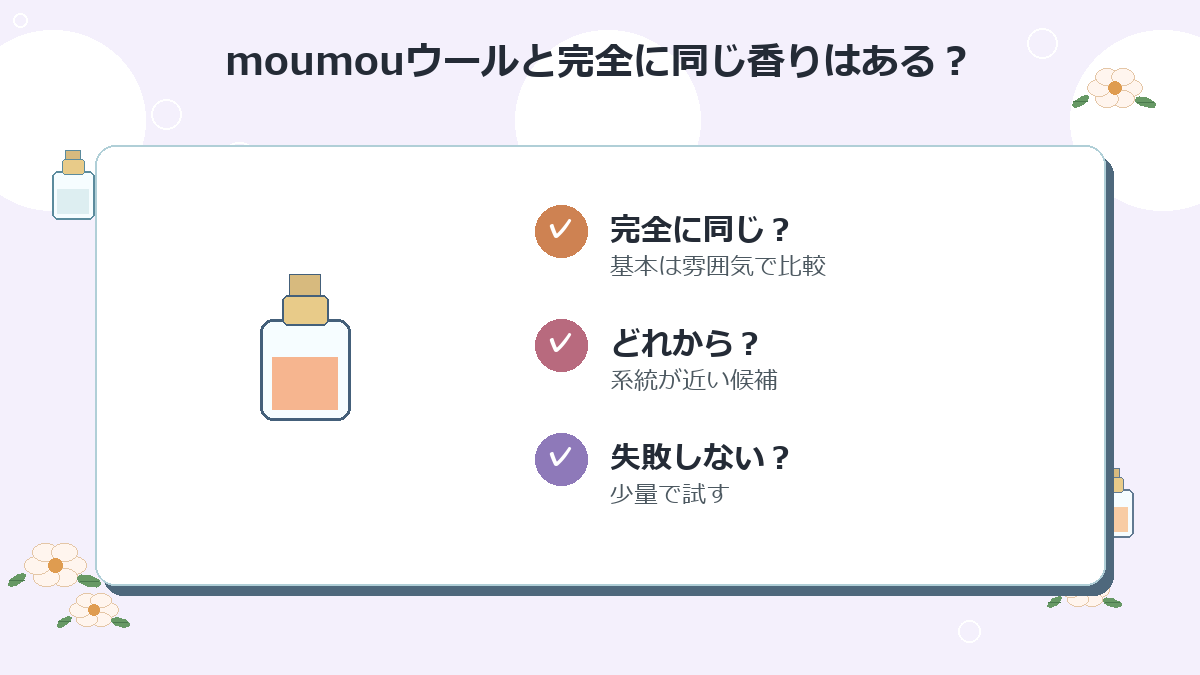 moumouウールと完全に同じ香りはありますか？