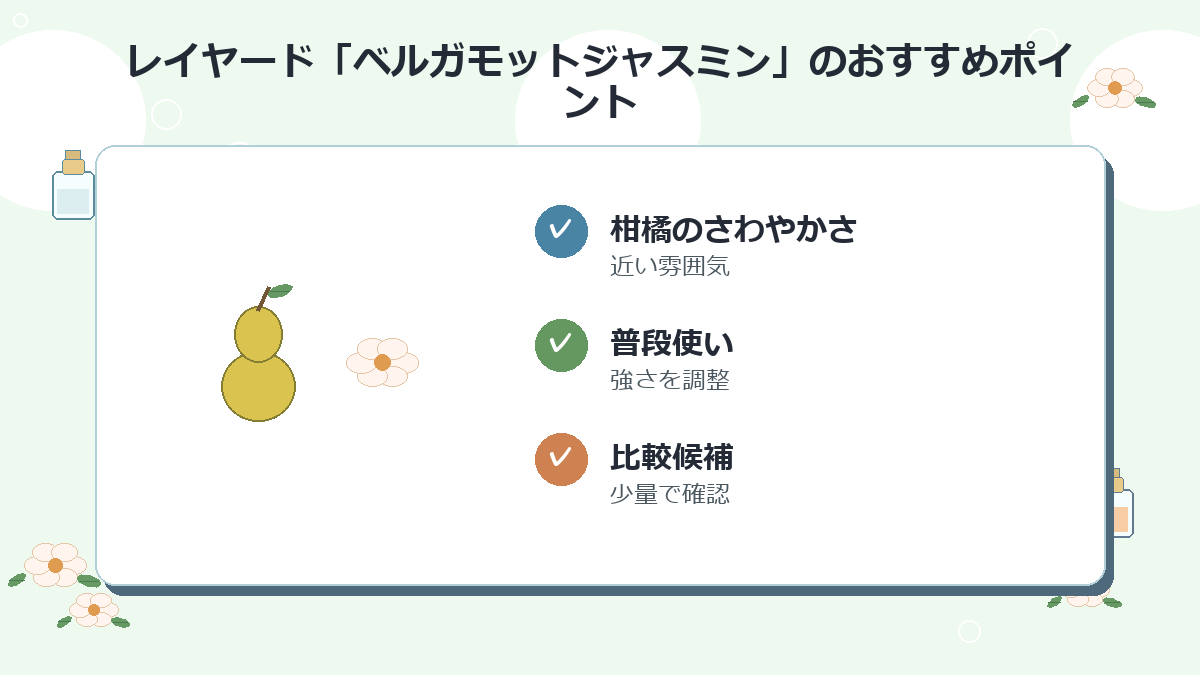 1位：レイヤード「ベルガモットジャスミン」