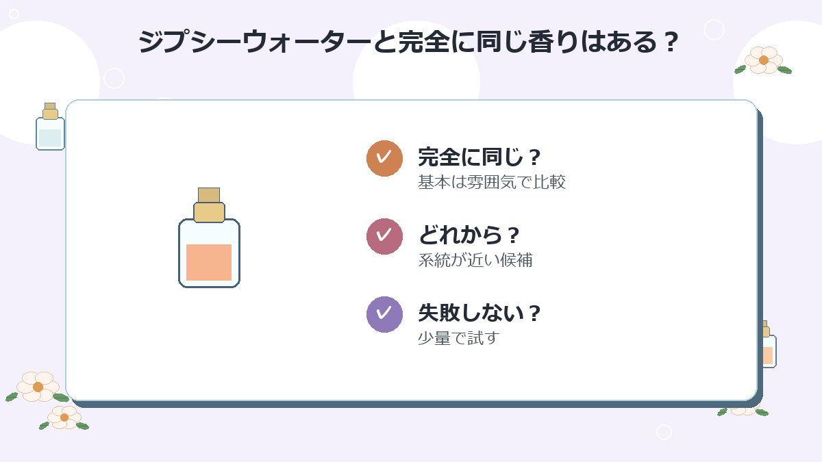 ジプシーウォーターと完全に同じ香りはありますか？